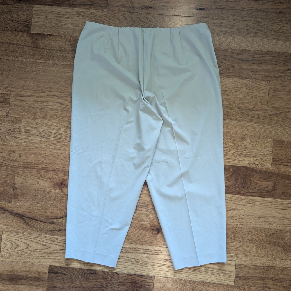 Vtg Talbots Dress Pants Tan Classic Fit‎ Stretch Cropped Trousers Sz 24W Neutral